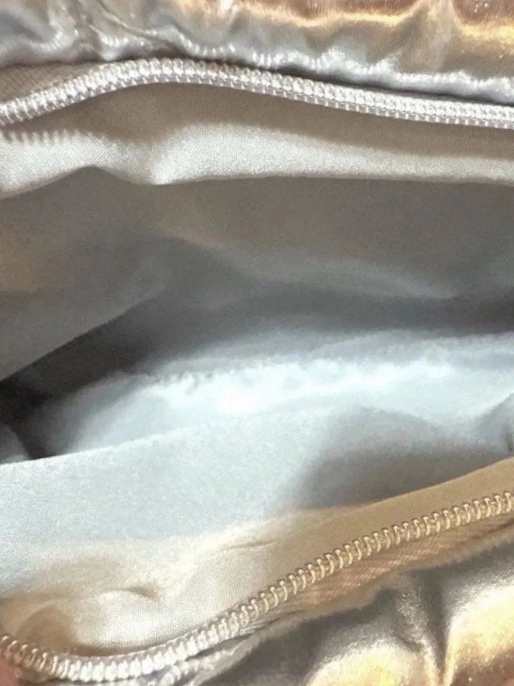 New in box Dior Silver Quilted Zip Makeup Bag Zipper Pouch with CD Logo